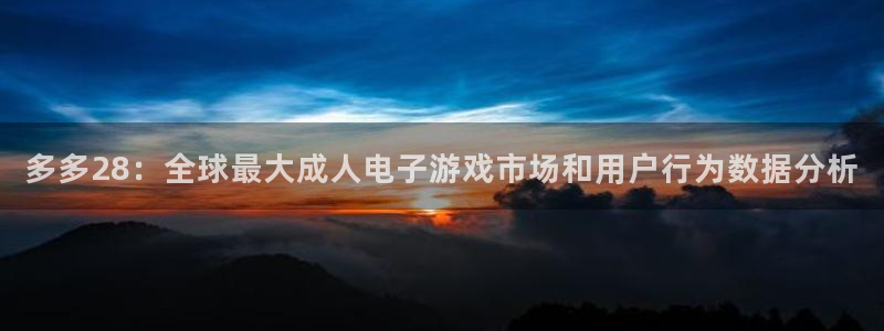 BG大游环保：多多28：全球最大成人电子游戏市场和用户行为数据分析